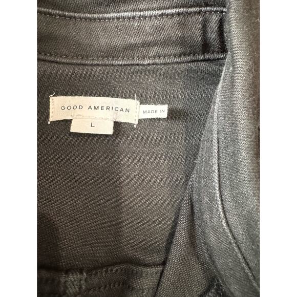 GOOD AMERICAN Women's Good Black Good Denim Jumpsuit size L - Picture 12 of 13